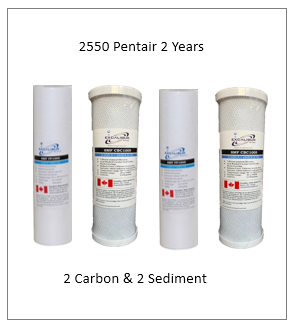 PENTAIR 2550 GRO 50 Reverse Osmosis Replacement Filter Set Yearly (2 sets)